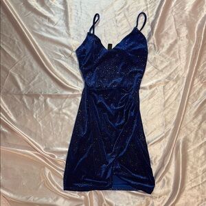Elegant Blue Glitter Dress